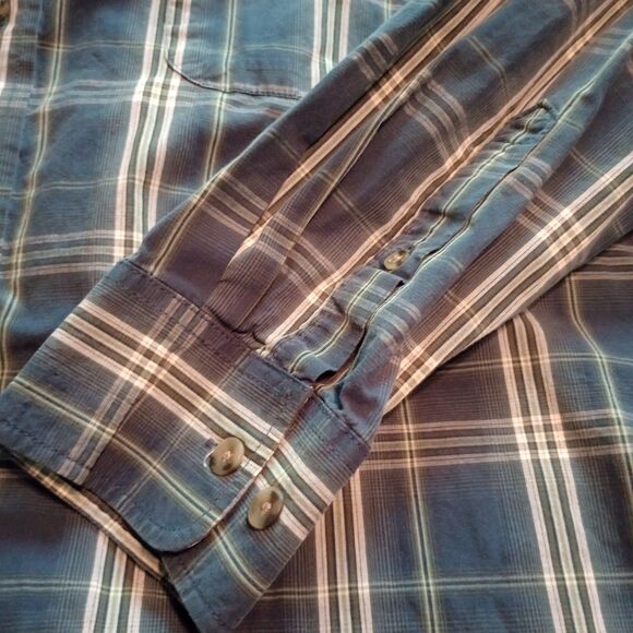 Cabela's Men's L/S Blue Plaid Button Down XL Legendary Quality. Office Event - Picture 2 of 7